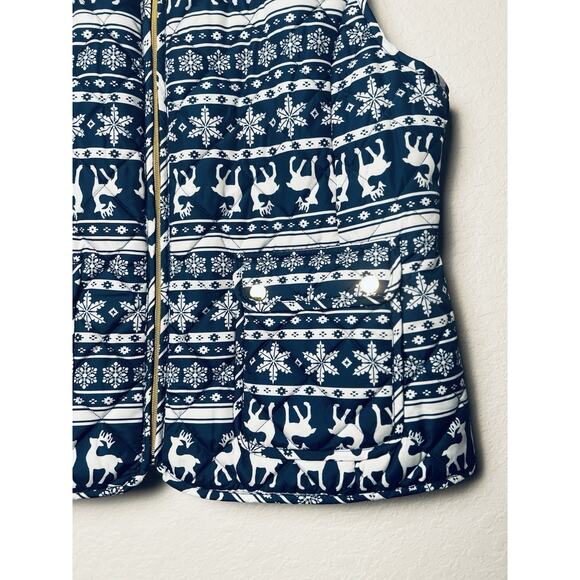 St John’s Bay Navy Fair Isle Vest Sz PXL Ski Deer Snowflakes Winter - Picture 4 of 12